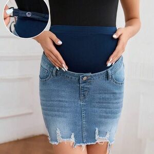 Denim Blue Maternity Skirt